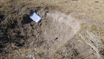 Depression in meadow surface