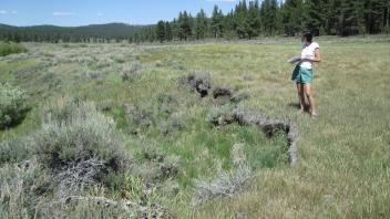 Large headcut above pond above berm