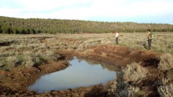 Pine Creek in McCoy Flat Cut Bank on possible side channel of Pine Creek