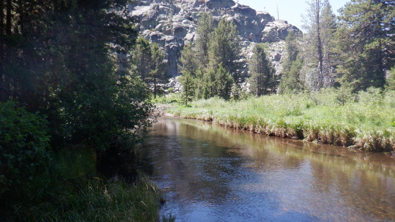 Kirkwood Meadow channel under rock face